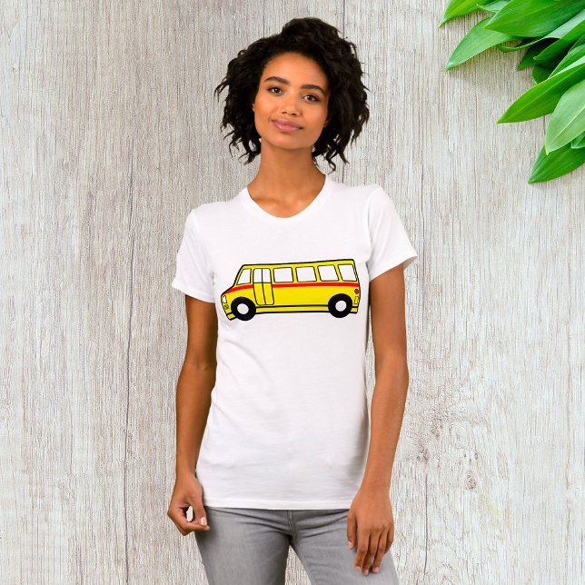 T-shirt femme de bus de l'école jaune (Créateur téléchargé)