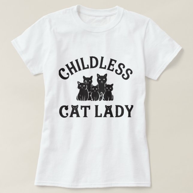T-shirt femme de chat sans enfant (Design devant)