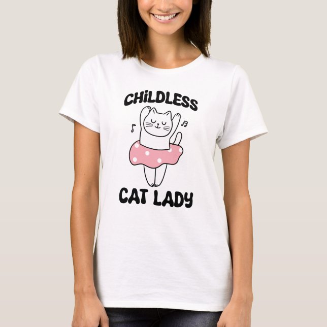 T-shirt femme de chat sans enfant (Devant)