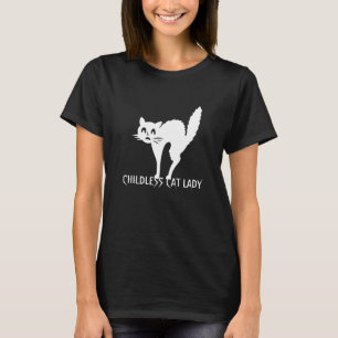 T-shirt Femme de chat sans enfant drôle chat typographie b