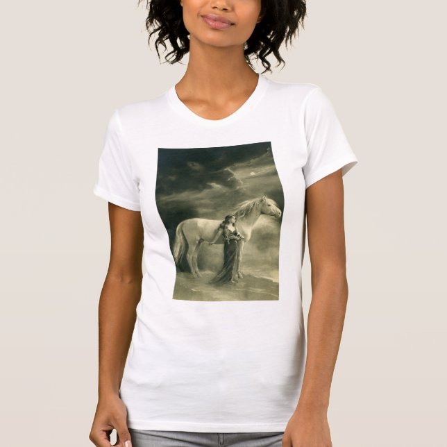 T-shirt femme de cheval blanc (Devant)