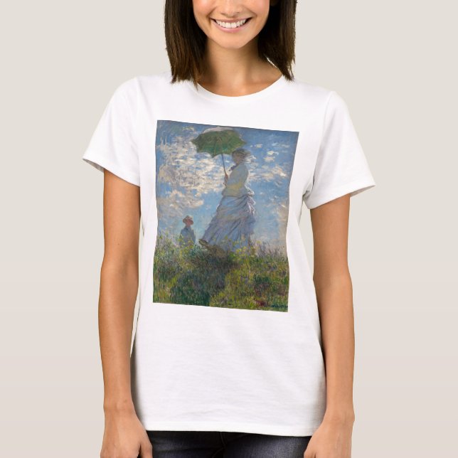 T-shirt Femme de Claude Monet avec un parasol 1875 (Devant)