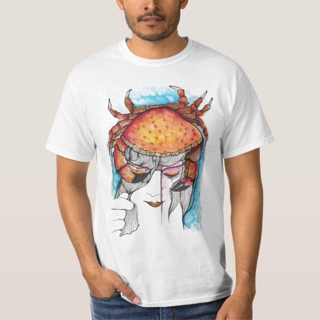 T-shirt Femme de crabe de Cancer d'aquarelle (Devant)