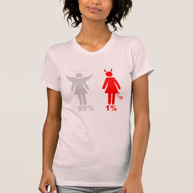 T-shirt Femme de diable de l'ange 1% de 99% (Devant)
