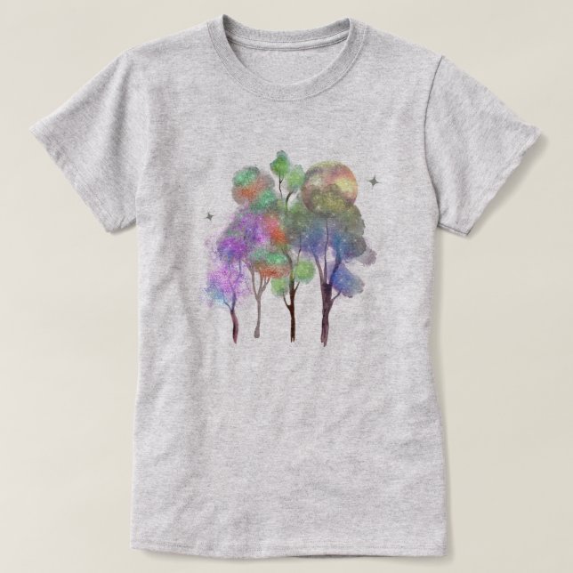 T-shirt femme de la Lune de la Forêt magique (Design devant)