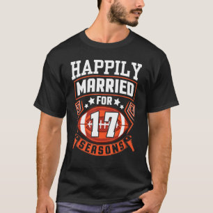 T-shirt Femme De Mari Heureusement Mariée Pendant 17 Ans F