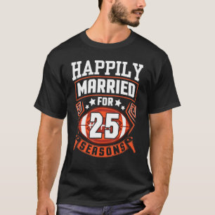 T-shirt Femme De Mari Heureusement Mariée Pendant 25 Ans F