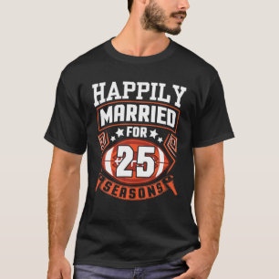 T-shirt Femme De Mari Heureusement Mariée Pendant 25 Ans F