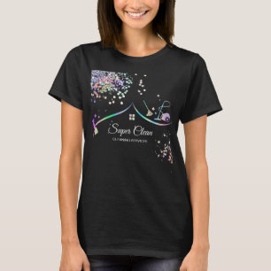 T-shirt Femme de ménage nettoyant la maison holographique 