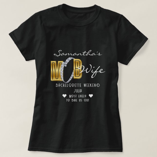 T-shirt Femme de Mob & Cocktails Soirée de Bachelorette No (Design devant)