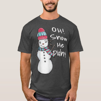 T-shirt Femme de neige hivernale mignonne