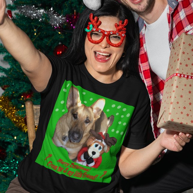 T-shirt Femme de Noël Allemande Berger Chien & Reindeer (Christmas German Shepherd Dog & Reindeer Women's T-Shirt)
