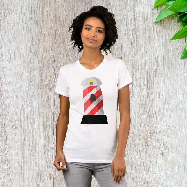 T-Shirt Femme De Phare Rouge Et Blanc (Créateur téléchargé)