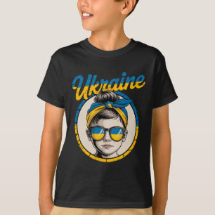 T-shirt Femme de style rétro ukrainien Graphisme Fierté cu