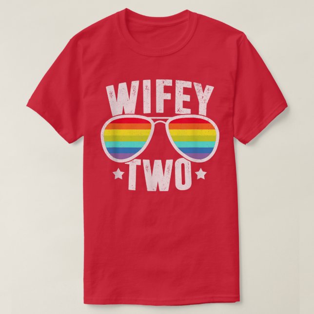 T-shirt Femme deux mariées LGBT Lesbienne Mariage Rainbow  (Design devant)