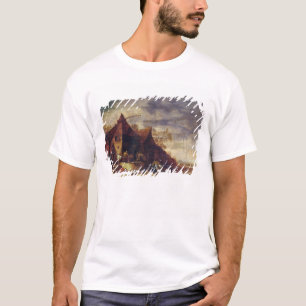 T-shirt Femme devant un cottage
