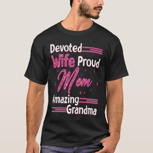 T-shirt Femme dévouée Fier Maman Extraordinaire Grand-mère (Devant)