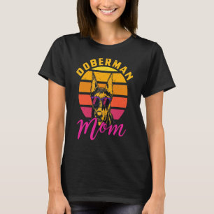 T-shirt Femme Doberman Maman Funny Retro Style Propriétair