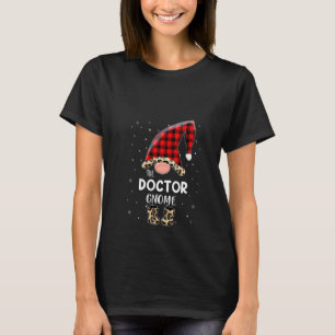 T-shirt Femme Docteur Gnome Buffalo Plaid Matching Family