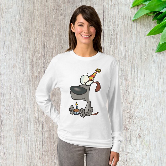 T-shirt Femme Dog Anniversaire Manches longues (Créateur téléchargé)
