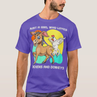 T-shirt Femme Drôle Animal De Ferme Juste Une Fille Qui Ai