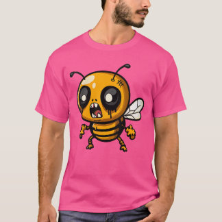 T-shirt Femme drôle d'Halloween abeille zombie comic col V