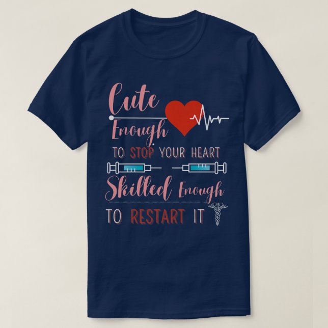T-shirt Femme Drôle Mignonne Infirmière (Design devant)
