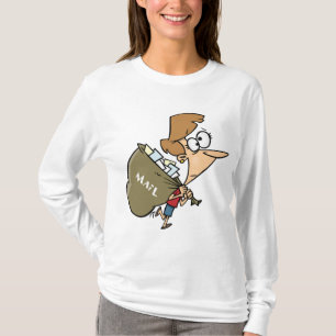 T-shirt Femme drôle portant un lourd sac de courrier
