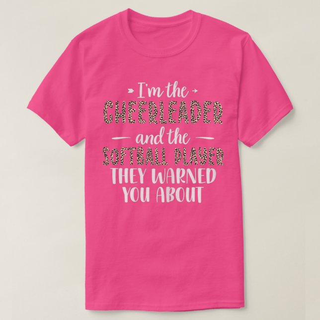 T-shirt Femme Drôle Softball Cheer Lover Leopard Motif  (Design devant)