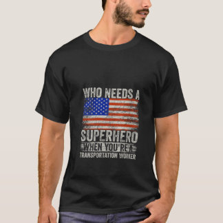 T-shirt Femme Drôle Travailleur de transport Superhero Vin