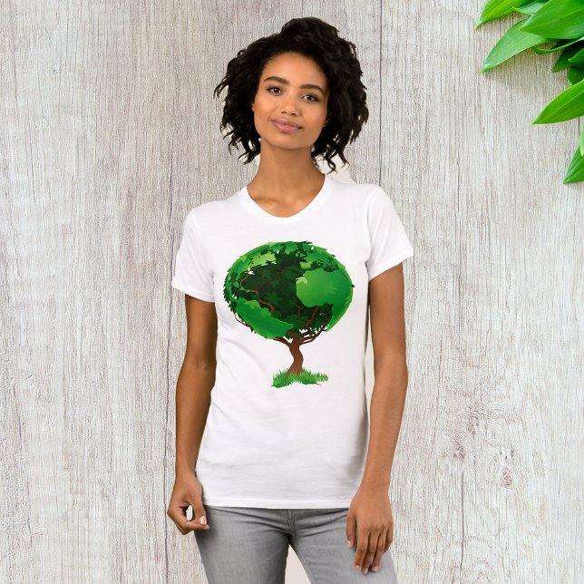 T-shirt Femme du Green Tree Globe (Créateur téléchargé)