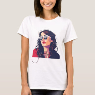 T-shirt Femme élégante en lunettes de soleil Pop Art