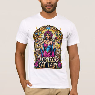 T-shirt Femme Élégante Tenant Kitten Avec Chats Environnan