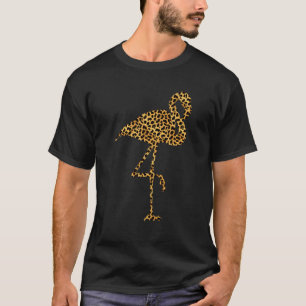 T-shirt Femme Empreinte de léopard Flamant rose Oiseau Wad