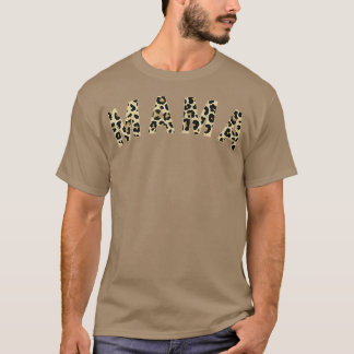 T-shirt Femme Empreinte de léopard Mama Maman Maman