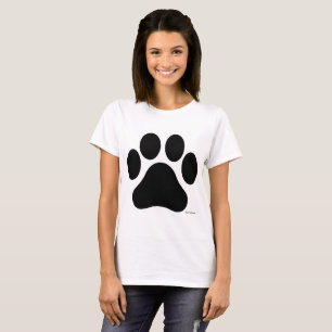 T-shirt femme Empreinte de patte noire et blanche