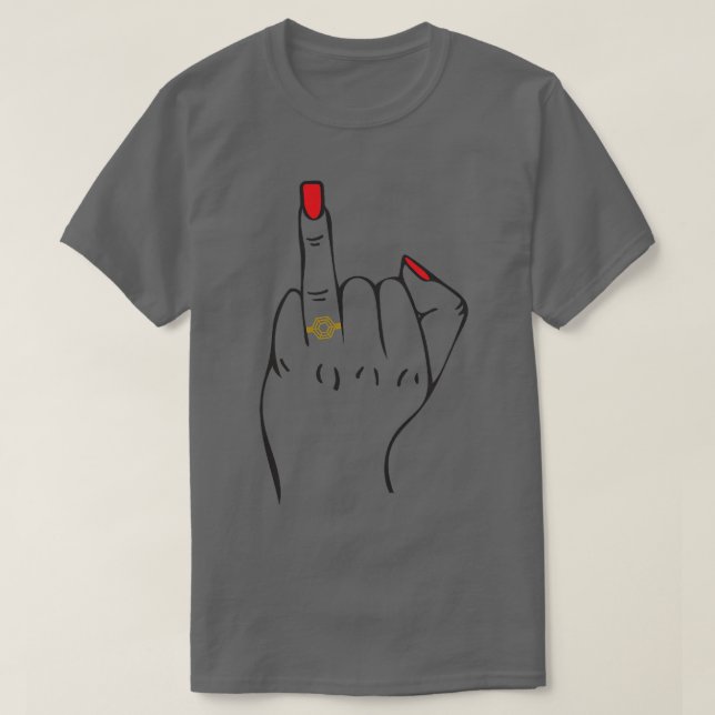 T-shirt Femme Engagée Anneau Doigt Mariage Mariée Bachelor (Design devant)
