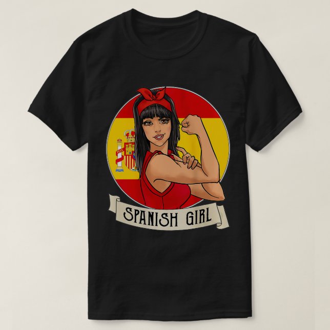 T-shirt Femme Espagnol Girl Espagne Espana Cadeaux (Design devant)