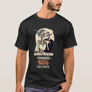 T-shirt Femme Et Mari Juste Marié Fille-amie Fiancée Wif