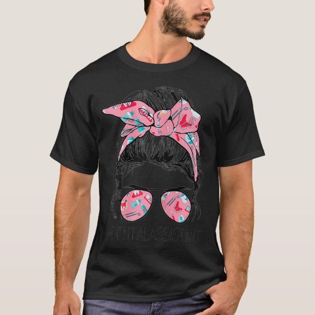 T-shirt Femme Femme Dentaire Vie Dentaire Messager Bun Che (Devant)