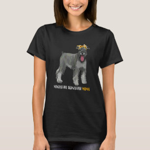 T-shirt Femme Femme Miniature Schnauzer Mama Doxie Maman D