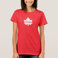 T-shirt Femme Feuille d'érable blanche du CANADA