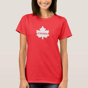 T-shirt Femme Feuille d'érable blanche du CANADA