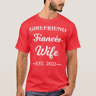 T-shirt Femme Fiancée mariée 2023 Fiançailles Co