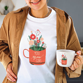 T-shirt femme fille Fleur sauvage vintage femme