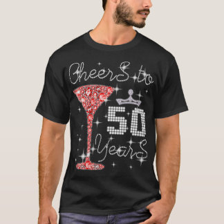 T-shirt Femme Fille Salue À 50 Ans Joyeux Anniversaire