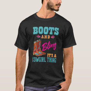 T-shirt Femme Filles Bottes & Bling C'Est Une Femme Coupe