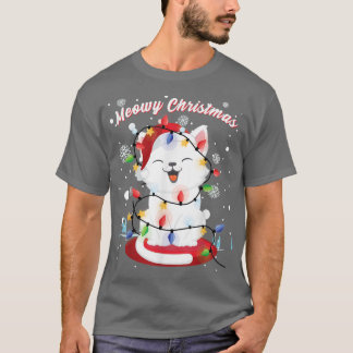 T-shirt Femme Filles Chat Noël Lumières chaton Portrait S