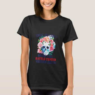 T-shirt Femme Fleur Crâne Douce Vielle Dame Plus Comme Bat