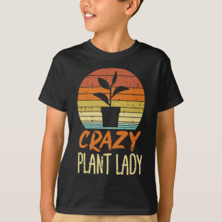 T-shirt Femme folle Plante Lady Sunset Retro Gardening Gar